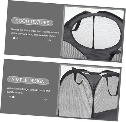 ULTECHNOVO Collapsible Laundry Basket Lightweight Portable Laundry Hamper Handles Black for Bedroom Living