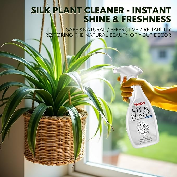 Silk Plant Cleaner Spray No Wipe - Artificial Plant & Silk Flower Cleaner Spray, Dust Remover for Fake Plants, No Wipe, Quick Drying - 16.91oz(3 PACK)