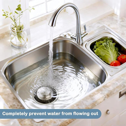2 Pack 3 3/8 inch (86 mm) Stainless Steel Sink Stopper, Kitchen Garbage Disposal Plug with Wide Rim, Fits Standard 3.5 Inch Drains, Durable and Rustproof -Silver