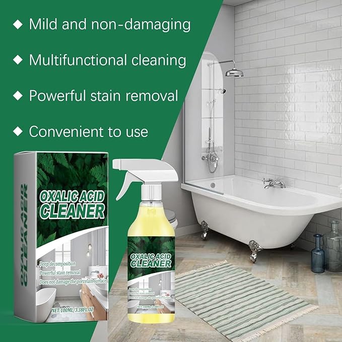 Multi-Surface Cleaner Spray, Bathroom & Tile Stain Remover, Removes Limescale, Soap Scum & Dirt, Fast Acting No-Rinse Formula, Safe for Sink, Tub & Floor, 100ml (1)