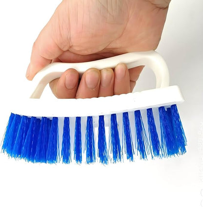 Scrubbing Brush, Scrub Brush with Stiff Bristles Thickened Handle White Utility Cleaning Hand Brush for Cleaning Bathroom Shower Toilet Bathtub Tile Floor Carpet