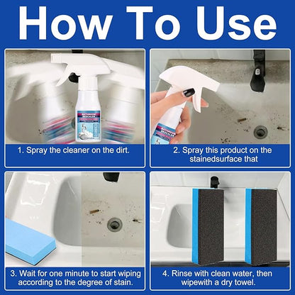 2PCS Bathroom Descaler Foam Cleaner Spray All Purpose Cleaning Foam For Bathtub,Toilet,Glass,Faucet