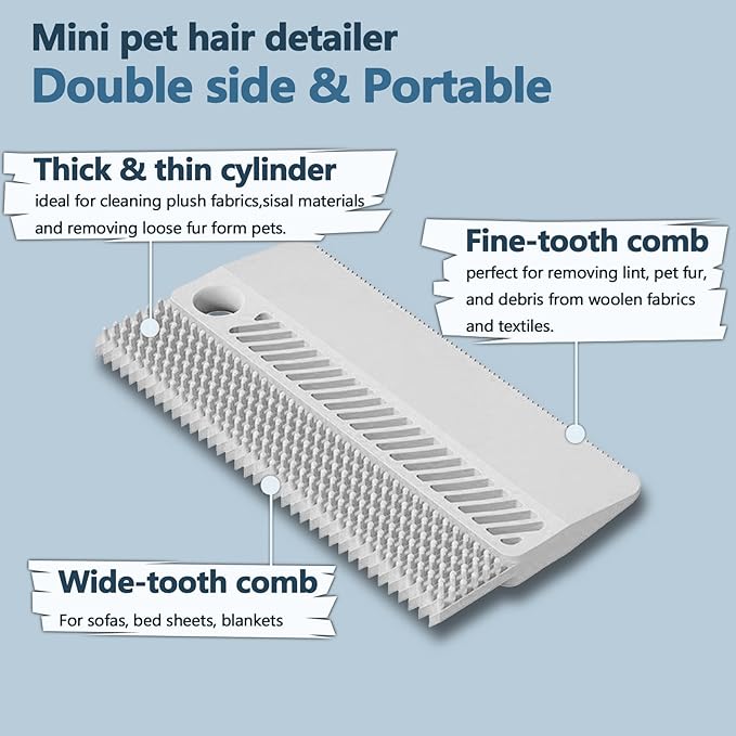 2 Pack Portable Pet Dogs Cats Hair Remover Lint Removal Shaver Tool Fur Scraper Carpet Rake for Couch Furniture Car Mats Fabric Sofa Clothes Bedding