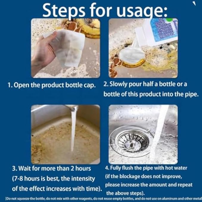 Powerful Pipe Dredging Agent, 350ML Pipeline Dredging Agent, Sink And Drain Cleaner, Kitchen Sink Drain Cleaner for Kitchen, Bathroom (2)