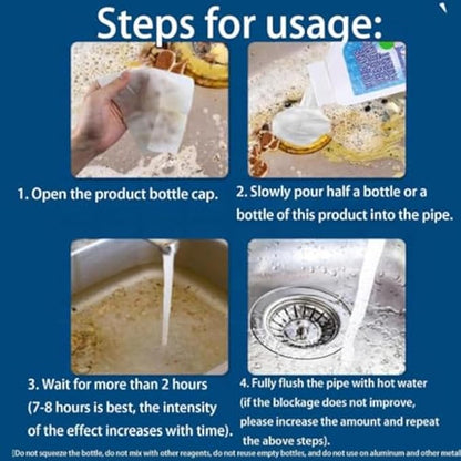 Powerful Pipe Dredging Agent, 350ML Pipeline Dredging Agent, Sink And Drain Cleaner, Kitchen Sink Drain Cleaner for Kitchen, Bathroom (2)