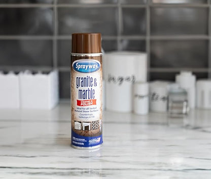 Sprayway Granite & Marble Cleaner Aerosol Spray 19oz, Pack of 12 | Foaming Action, Removes Grease, Oil, Fingerprints | Ideal for Sealed Natural Stone Surfaces, Countertops, Tabletops, Tile