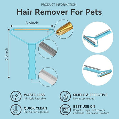 Carpet Rake - 60" Long Handle Pet Hair Removal with Metal Fabric Edge Design,Carpet Broom,Carpet Rake for Carpets, Rugs,Mats,Couch,Stairs(3 pcs)