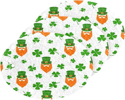 St. Patrick's Day Clover Kitchen Scrub Sponges, Pop-up Kitchen Cleaning Sponges Reusable Dish Washing Sponges for Bathroom Household Cleaning 3 Pack - Non Scratch Scrubber