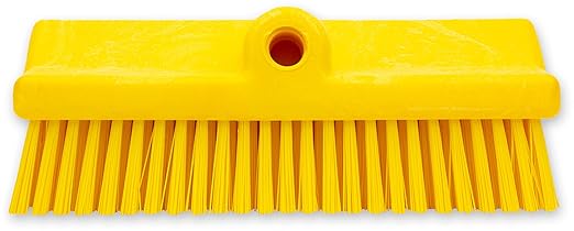 SPARTA 40423EC04 Plastic Floor Scrub Brush, Wall Brush, Equipment Brush With Nonabsorbent Bristles For Industrial Kitchens, Hospitals, Commercial Cleaning, 10 Inches, Yellow, (Pack of 2)