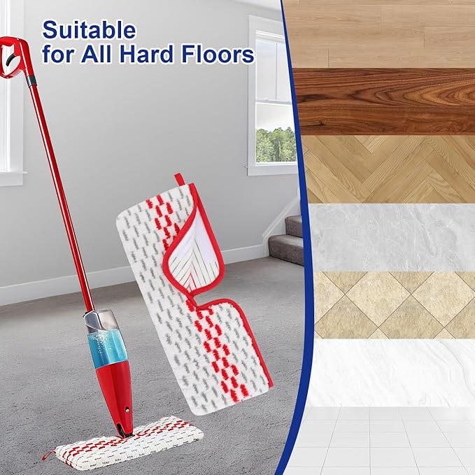 Spray Mop Pads Compatible with Oceda ProMist MAX Microfiber Spray Mop - Mop Replace Head for Dry/Wet Use - Reusable Washable Dust Mop Refills for Floor Cleaning,6 Pack