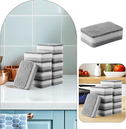 Housoutil 10 Pack Kitchen Dish Sponges 4.33X2.75X1.37 Inches - Multi-Purpose Water Absorbing Scrubbing Sponges for Dishwashing Pots Sinks and Kitchen Cleaning