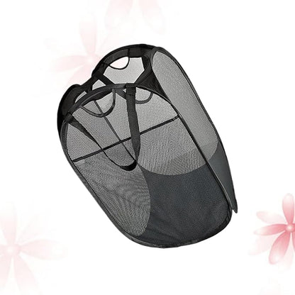 KOMBIUDA Collapsible Laundry Basket Square Folding Clothes Hamper for Dirty Clothes Storage Eco-friendly Material Capacity Organizer for Home and Black
