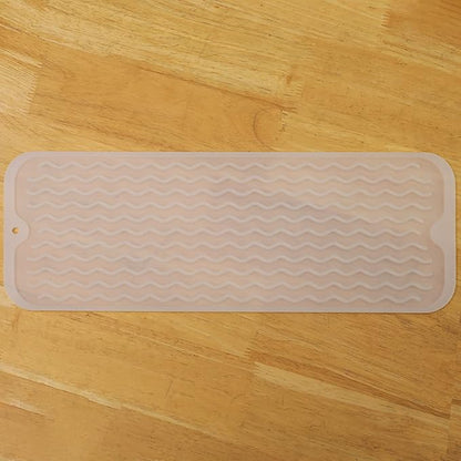 MicoYang Silicone Dish Drying Mat for Multiple Usage,Easy clean,Eco-friendly,Heat-resistant Silicone Mat for Kitchen Counter,Sink,Bar,Bottle,or Cup Translucent M 17 inches x 6 inches