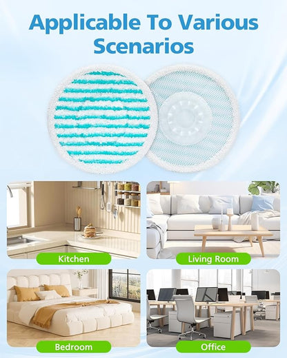 iSingo 6 Pack Mop Pads Replacement Compatible with Pursteam ScrubMaster Steam Mop Cleaner, Washable & Resuable Microfiber Mop Head Refills