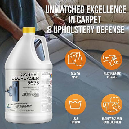 Professional Carpet Degreaser - Heavy Duty Spot Cleaning Liquid - Ultimate Clean Product for Carpet, Car Upholstery, Stain Removal - Superior Cleaning for Spotless Rug, 1 Gallon Jug