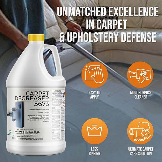 Professional Carpet Degreaser - Heavy Duty Spot Cleaning Liquid - Ultimate Clean Product for Carpet, Car Upholstery, Stain Removal - Superior Cleaning for Spotless Rug, 1 Gallon Jug