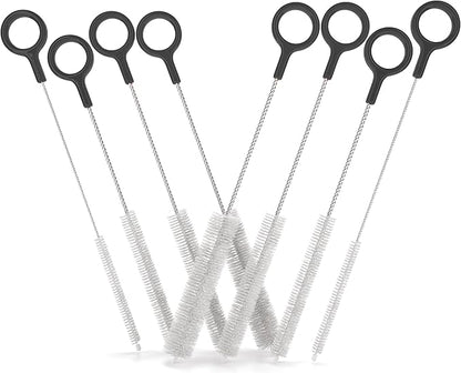 Heavy Duty Cleaning Brushes Set of 8 - Extra Long Straw Cleaners for Metal and Plastic Reusable Drinking Straws, to Clean Small Spaces, Sippy Cups, Water Bottles - Sturdy Hard Brush Bristles