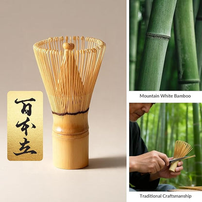 8 Pcs Matcha Whisk Set: Matcha Bowl, Whisk and Holder, Cleaning Brush, Bamboo Scoop, 304 Sifter, Tool Holder, Tea Mat – Matcha Set Kit Gifts for Women, Mom, Valentines Day (Mottled Green)