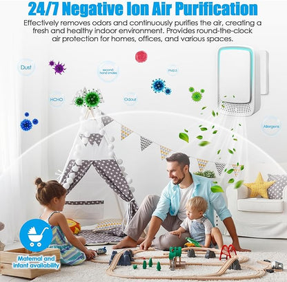6 Pack Plug In Air Ionizers, Quiet Operation Air Freshener for Home, Office, Bedroom, Kitchen, Garage Room, Portable Air Purifiers, Pets Smell - Air Cleaner (White)