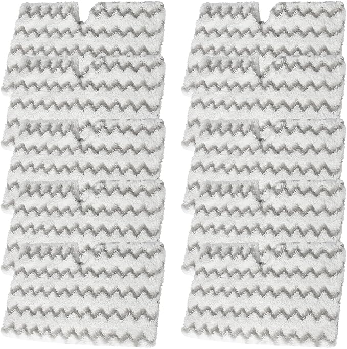 10 Pack for Shark Steam Mop Pads Replacement Shark S3500 Series S3501 S3601 S3550 S3901 SE450 S3801CO S3601D S2901 S2902 Steamer Pocket Mop Washable Microfiber Replacement Shark Vac Mop Pads Refills