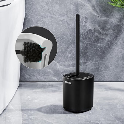 Toilet Brush and Holder Set Toilet Bowl Brush Stainless Steel Automatic Open lid Toilet Bowl Cleaner Brush with Durable Bristle Head Toilet Cleaning Brush for Bathroom