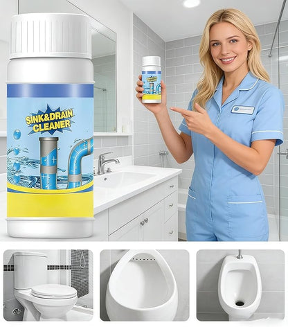 2026 Powerful Multi-functional Sink & Drain Cleaner Powder Quick Foaming Heavy Duty Clog Remover for Kitchen Bathroom, Heavy-Duty Clog Remover (Large-2PCS)