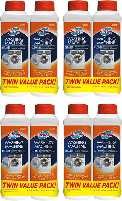 Glisten Washer Magic Washing Machine Cleaner and Deodorizer, 8 Bottles