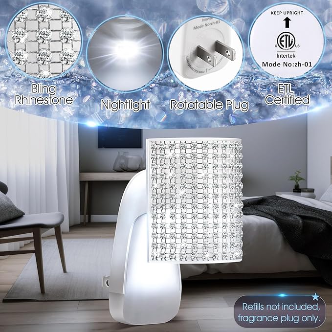 Hohean Wall Fragrance Plug in with Night Light, Compatible with Bath & Body Works WallFlower Fragrance, Wall Plug Fragrances Oil Diffuse with Nightlight for Home, Office(1 Pack,Round)
