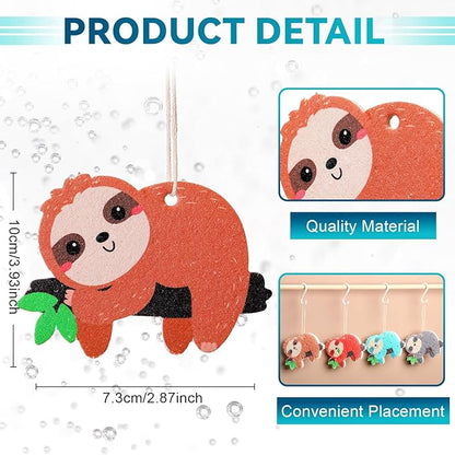 8 Pcs Christmas Sponges Dish Sponges, Cute Kitchen Scrub Sponge, Dual-Sided Dishwashing Sponge Reusable Cleaning for Kitchen Dishes Furniture(Sloth)