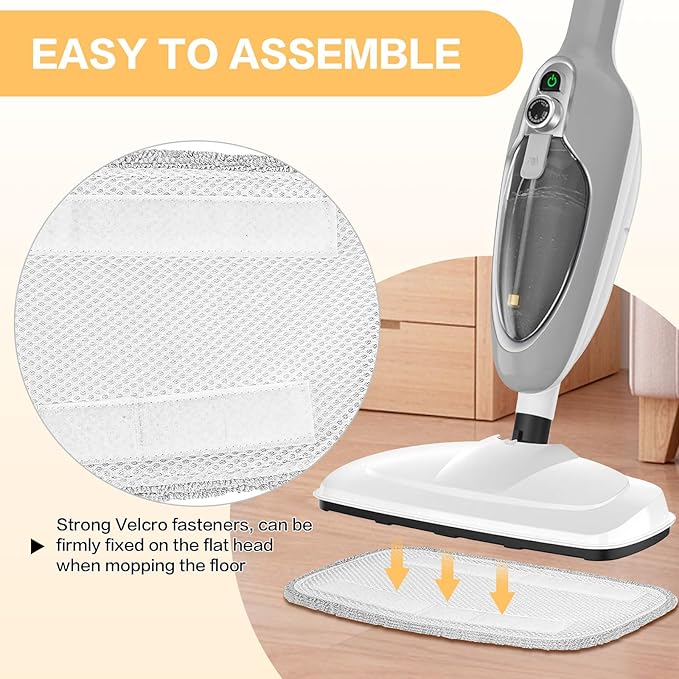4 Packs Replacement Mop Pads Compatible with GorFanty Steam Mop GF-6610B/GF-6610/ Neugo NE033 NE033M/ Mxnsewr Steam Mop, Washable, Reusable Microfiber Steam Mop Cloth