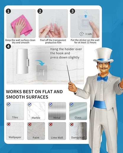 MR.SIGA Toilet Brush and Holder Set, Wall Mounted Toilet Bowl Brush, Compact Toilet Scrub Brush with Holder for Bathroom, White, 2 Pack
