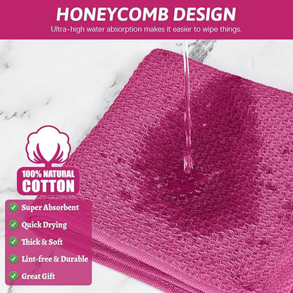 Nialnant 6 Pack Kitchen Towels, 100% Cotton Dish Cloth for Washing Dishes, Absorbent Quick Drying Dish Rags, Multipurpose Cleaning Rags-12x12 Inches