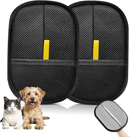 Pet Hair Removal Glove for Cats & Dogs, Electrostatic Pet Hair Gloves, Reusable Pet Hair Remover Tool, Animal Hair Remover for Furniture, Clothing, Couch, Carpet, Car Seat - 2PCS