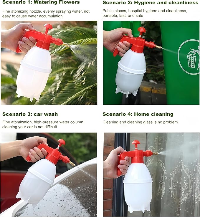 800mL Multi-Purpose Pressure Sprayer - for Brake Cleaner, Solvents, Water & Home Cleaning - Heavy Duty 0.8L Pump Action Spray Bottle