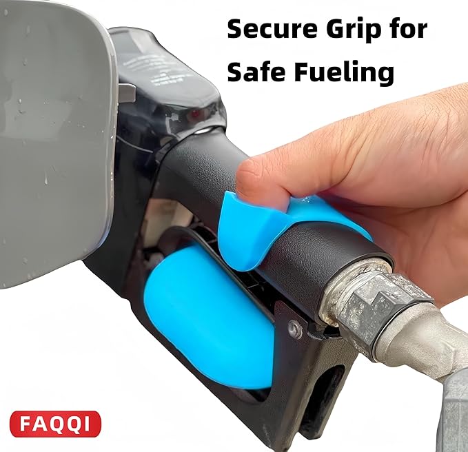 Blue Reusable Silicone Fuel Glove-Silicone Glove for Pumping Gas-Protect Hands from Filthy Gas Pump Handles and Keypads, Durable and Universal