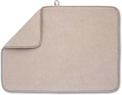 Bellemain XL Dish Mat 24" x 17" ( LARGEST MAT ) Microfiber Dish Drying Mat , Super absorbent ( Ivory )