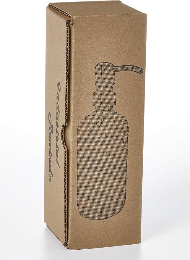 Clear Glass Soap Dispenser, Stainless Pump and Non Slip Coaster/Countertop Protector - 8oz Soap Bottle or Lotion Bottle