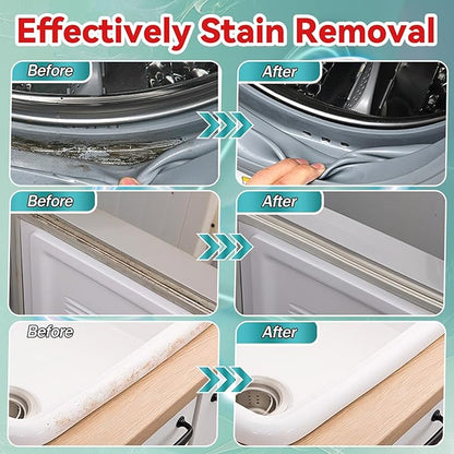 2 Packs Household Stain Remover Gel, Powerful All-Purpose Stain Cleaner Gel, Effective on Bathroom, Shower, Sink, Grout, Washing Machine Seal, Kitchen
