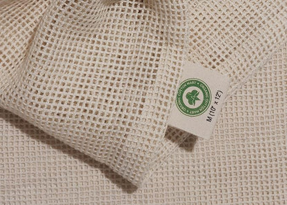 Cotton Mesh Laundry Bags - 3 Pack Large for Washing Machine, Lingerie, Underwear and Bra - Easy Drawstring Closure, Microplastic-Free and Sustainable