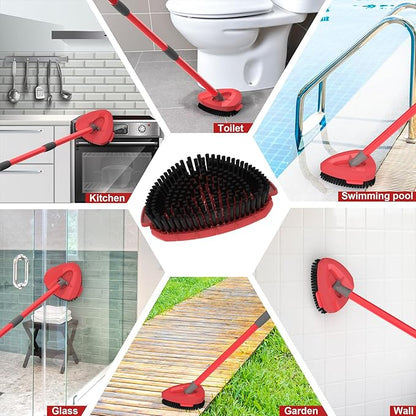 Aifacay Scrub Brush Head for O-Cedar EasyWring Spin Mop, Full-Bristle Heavy-Duty Replacement Brush, Compatible with 1-Tank Spin Mop Set, Multi-Surface Cleaning Attachment for Floors, Tile & Bathroom