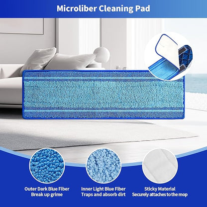15-Pack Microfiber Mop Pads for Bona Mpo- Washable Reusable Refills for Hardwood, Tile & Multi-Surface Floors | Pet Hair & Stain Remover