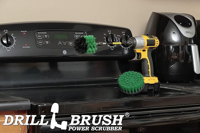 Drill Brush Kitchen Accessories - Kitchen Cleaning Extension Kit - Kitchen Sink Hard Water Remover - Kitchen Cleaning Supplies - Oven Scrubber Brush Set - Countertop Cleaning Brush - Household Brush