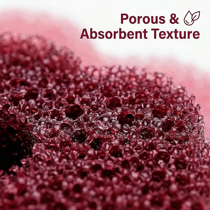 Scrub Flower Temperature Sensitive Sponges -Non-Scratch Scrubbers for Kitchen & Home - Firm in Cold & Soft in Warm Water - Odor Resistant Color-Coded Dish Sponges (Wild Poppy, 3 Count)