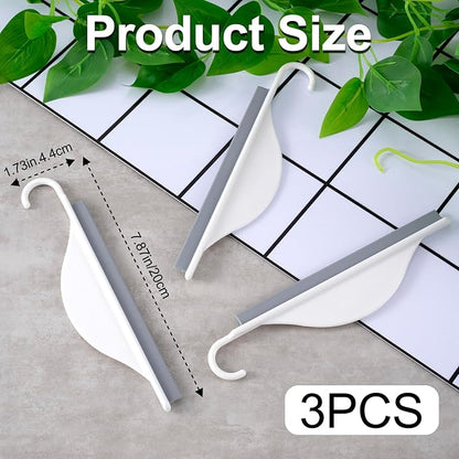 Nuorest 3 pcs Tiny Shower Mirror Squeegee for Bathroom, Window Squeegees for Shower Doors, White Window Wiper Scraper Cleaner Tool, All-Purpose Cleaning Tool for Window, Door, Coutertop, Mirror
