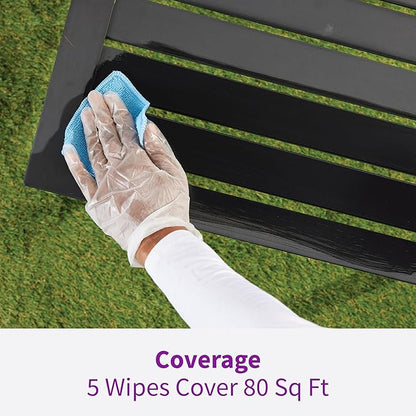 Rejuvenate Outdoor Restorer Wipes, 5 Count, Individually-Wrapped Pre- Saturated Microfiber Wipes Restore Faded and Weathered Surfaces Such As Patio Furniture, Shutters, Siding, Mailboxes And More