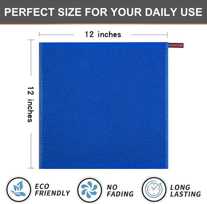 Kitinjoy 100% Cotton Kitchen Dish Cloths (12 X 12 Inches, Blueberry), 6 Pack Waffle Weave Ultra Soft Absorbent Dish Towels for Drying Dishes Quick Drying Kitchen Towels Dish Rags