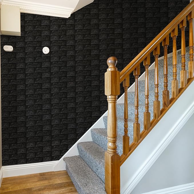 20 Pack 3D Wall Panels Peel and Stick, Waterproof Foam Stone 3D Wallpaper, Self Adhesive Foam Wallpaper for Bedroom Bathroom Kitchen (13.7 * 15.1in)