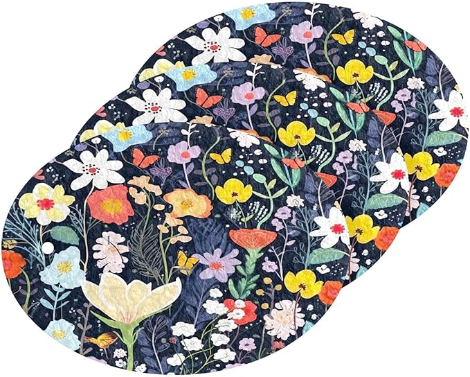 Clipart Floral Kitchen Scrub Sponges, Pop-up Kitchen Cleaning Sponges Reusable Dish Washing Sponges for Bathroom Household Cleaning 3 Pack - Non Scratch Scrubber