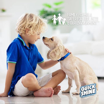Quick Shine Plant Based Pet Floor Cleaner 27 oz, 2Pk | Ready to Use, Removes Dirt, Streak Free, No Rinse | Hardwood, Laminate, Luxury Vinyl Plank LVT, & Tile | Safer for Kids, Pets & Our Environment