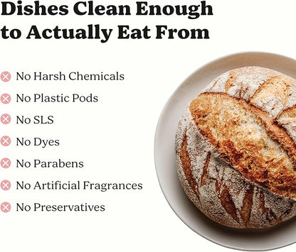 Pronounce Dishwasher Detergent Powder - Cleaner Ingredients, Fragrance Free - Ultra Concentrated, Cuts Grease and Grime, Dishwasher Pods Alternative (Residue-Free). (160 Loads, Unscented)